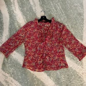 100% Silk Ruffled Blouse